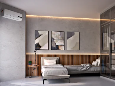 Suíte do apartamento tipo Bricks Residence